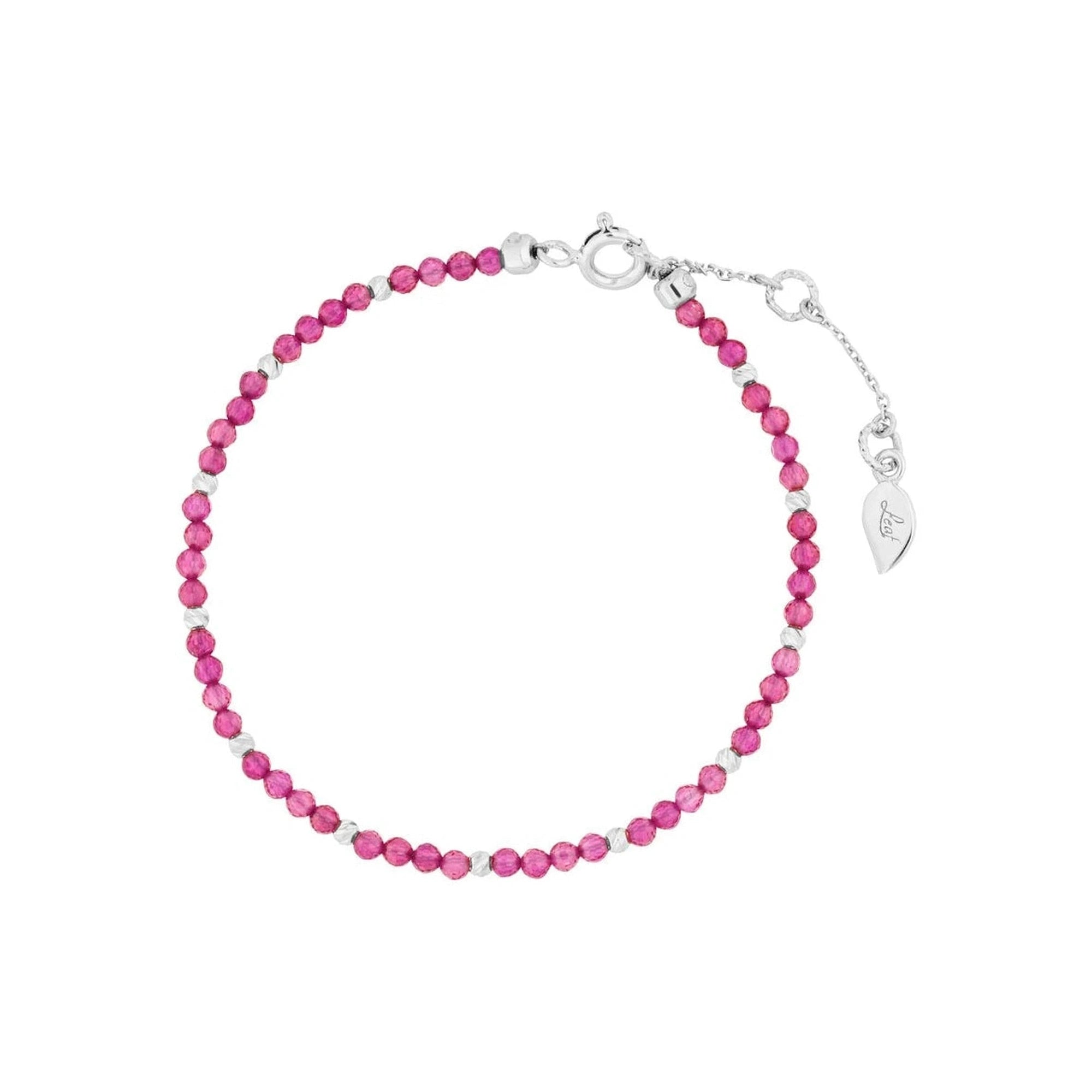 Leaf Armband Serenity, Rubin, Silber