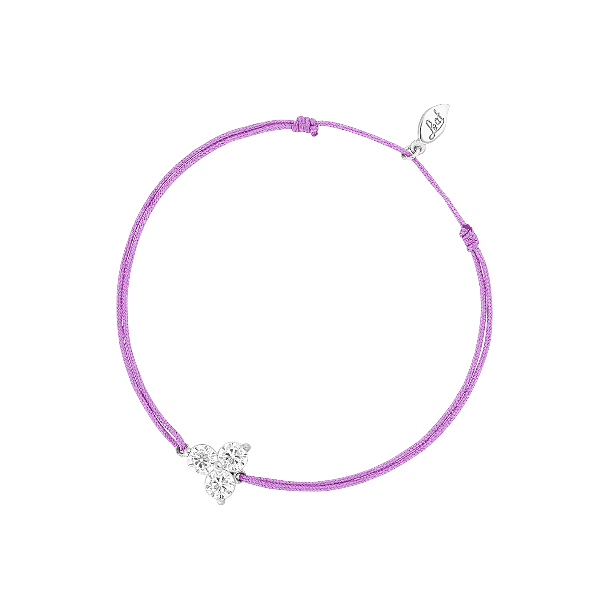 Leaf Armband Triple Zirkonia, violett, Silber