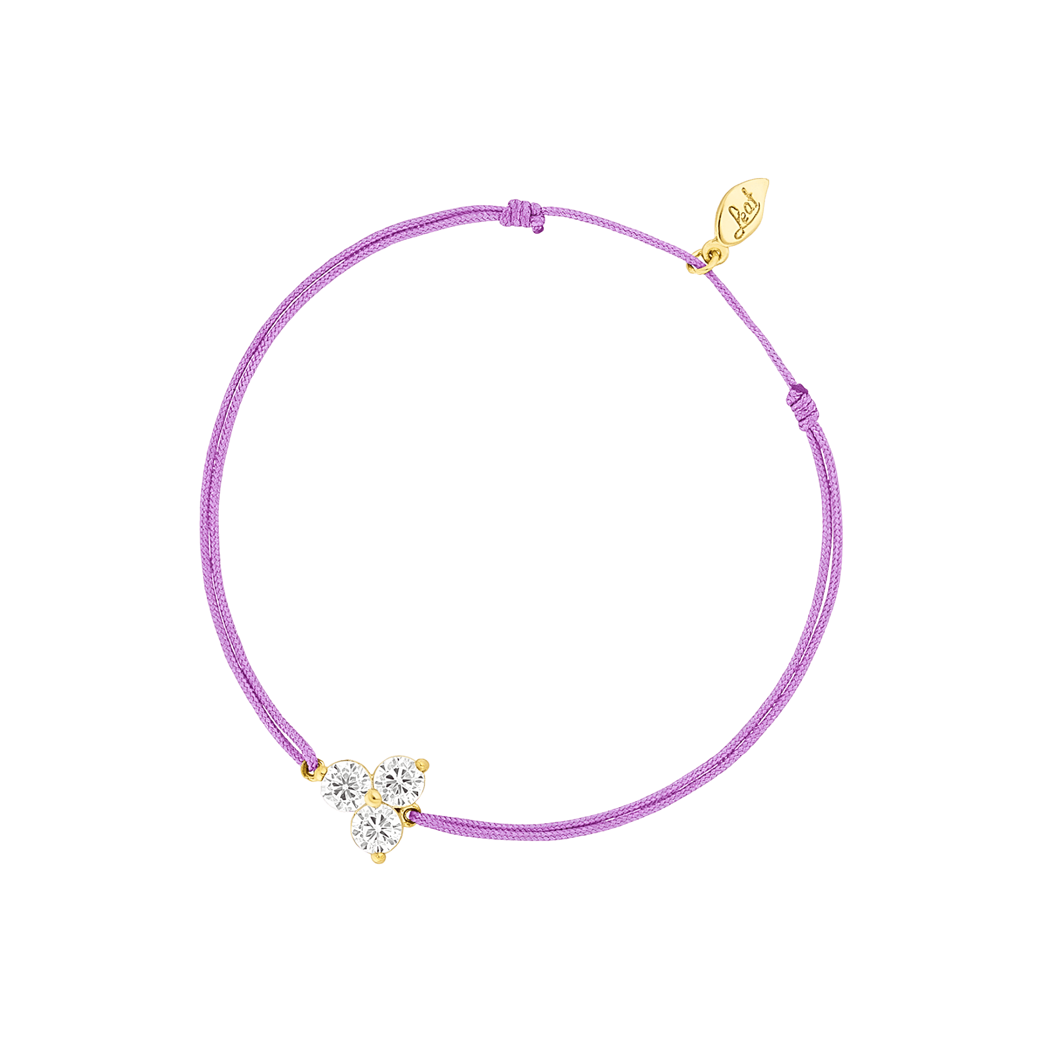Leaf Armband Triple Zirkonia, violett, vergoldet