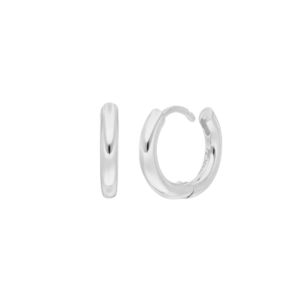 Leaf Creolen Basic Bold, 15 mm, Silber