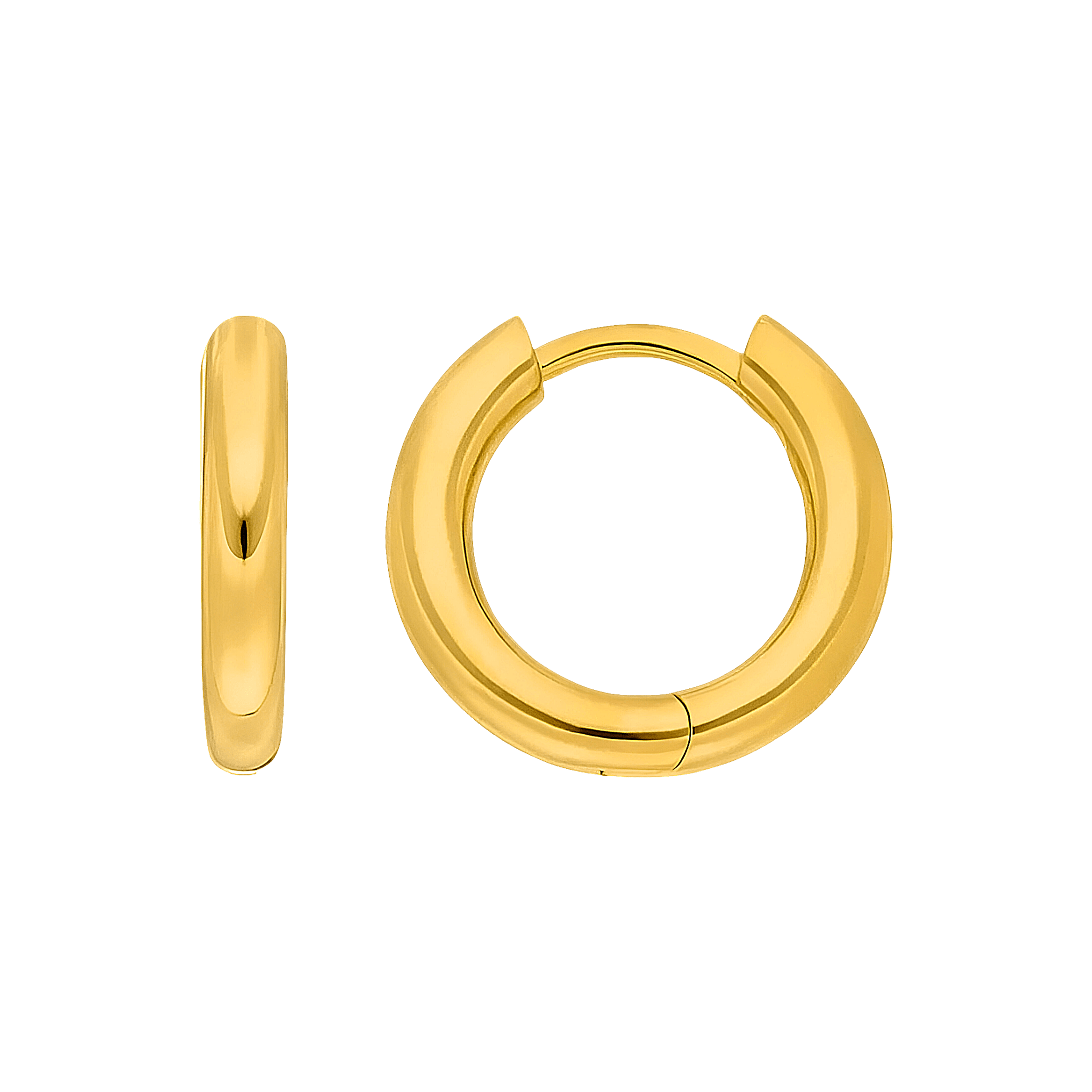 Leaf Creolen Basic Bold, 15 mm, vergoldet