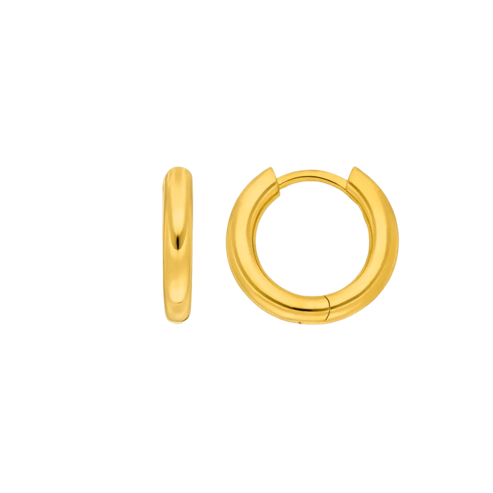 Leaf Creolen Basic Bold, 15 mm, vergoldet