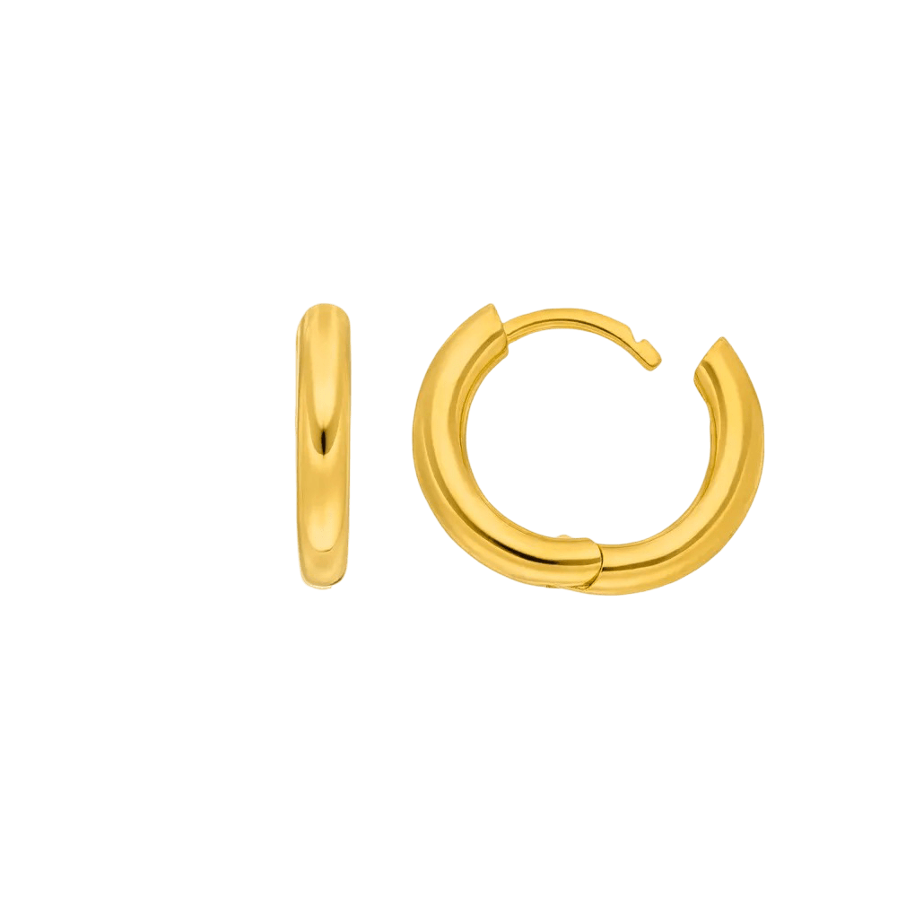 Leaf Creolen Basic Bold, 15 mm, vergoldet