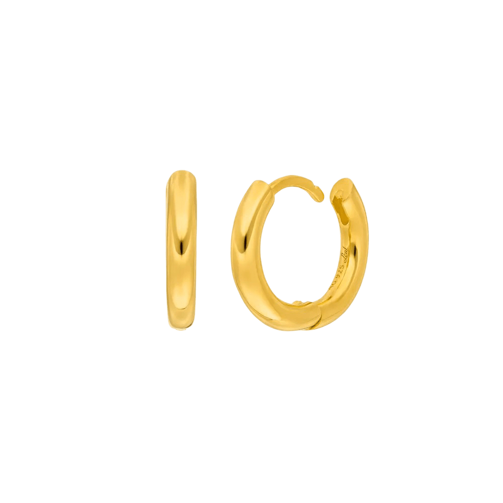 Leaf Creolen Basic Bold, 15 mm, vergoldet