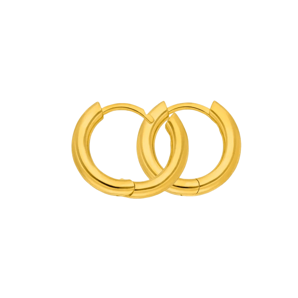 Leaf Creolen Basic Bold, 15 mm, vergoldet