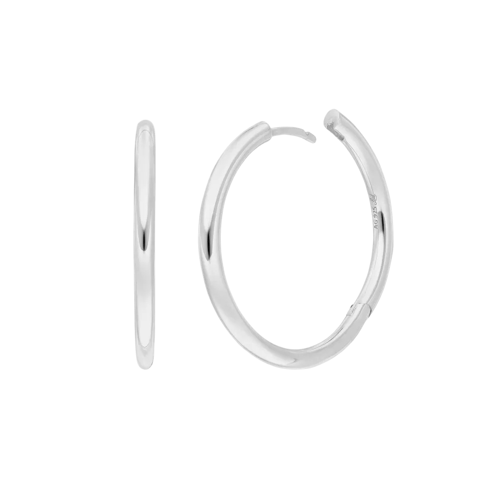 Leaf Creolen Basic Bold, 30 mm, Silber