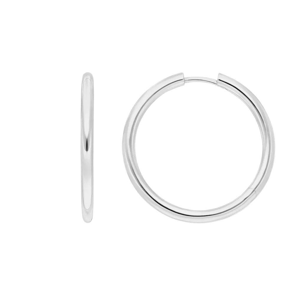 Leaf Creolen Basic Bold, 30 mm, Silber