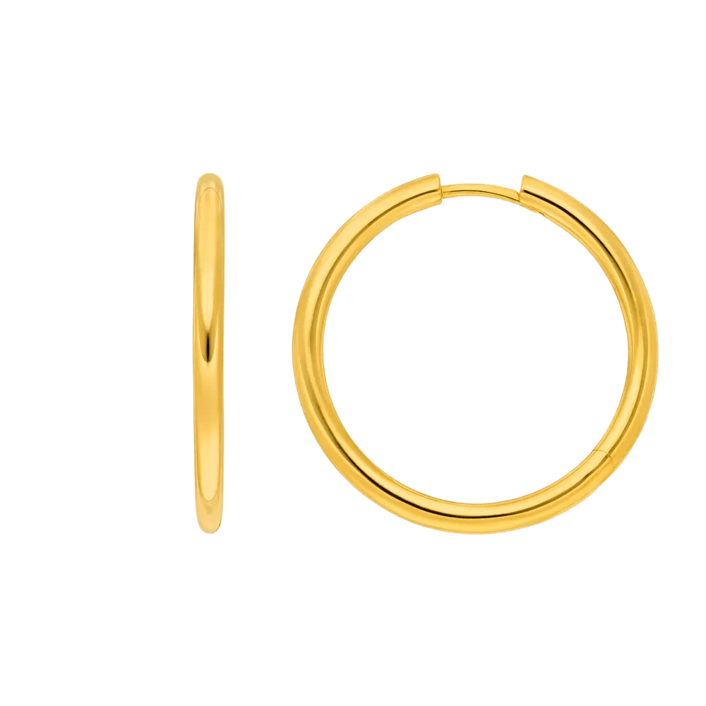 Leaf Creolen Basic Bold, 30 mm, vergoldet