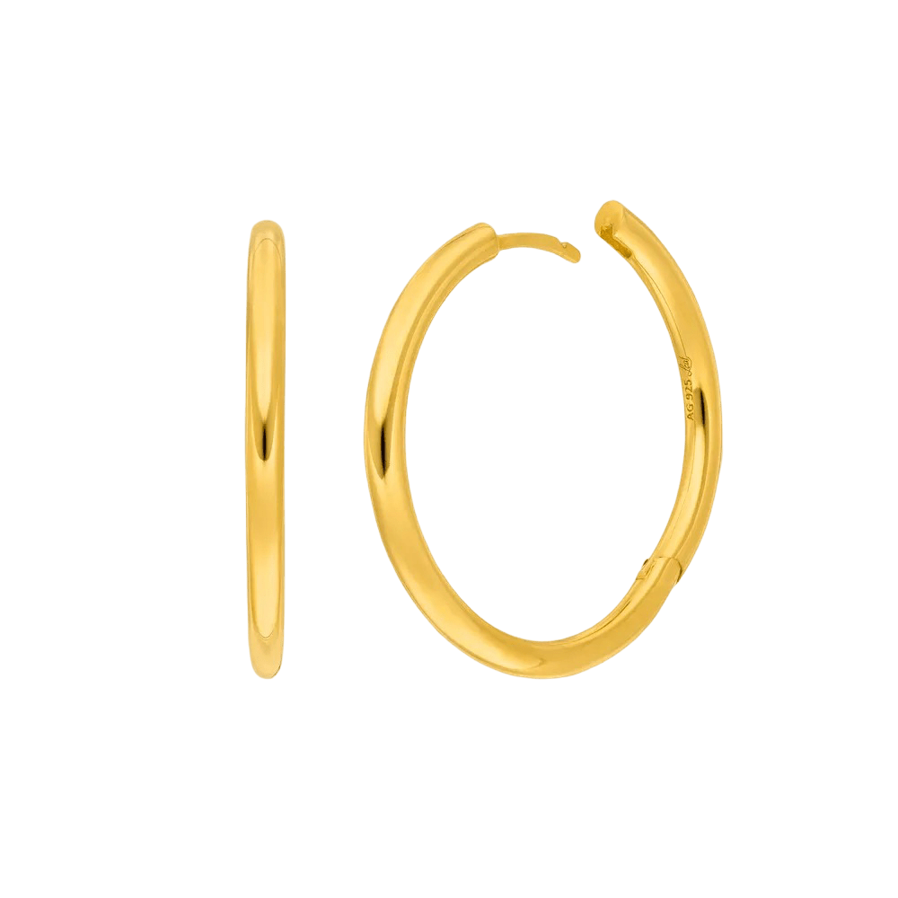 Leaf Creolen Basic Bold, 30 mm, vergoldet