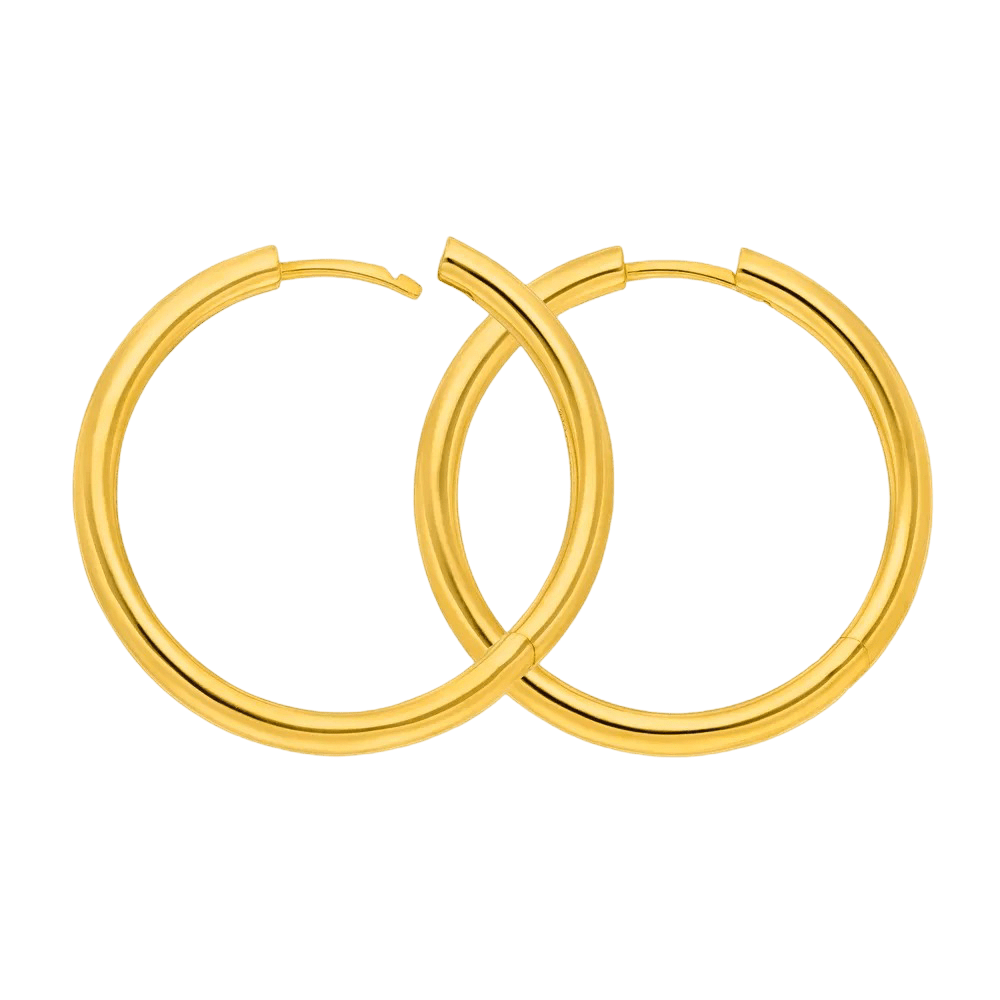 Leaf Creolen Basic Bold, 30 mm, vergoldet