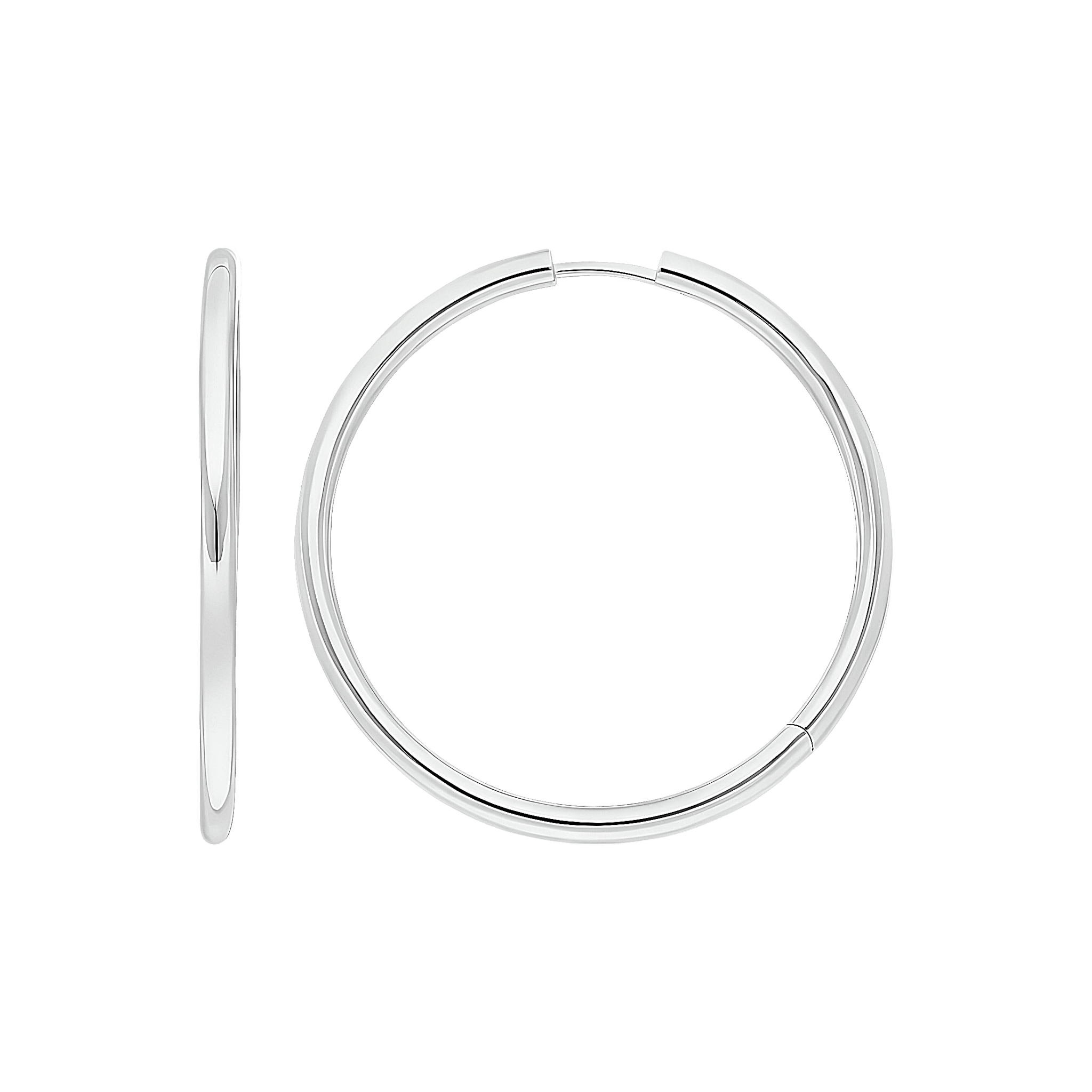 Leaf Creolen Basic Bold, 40 mm, Silber