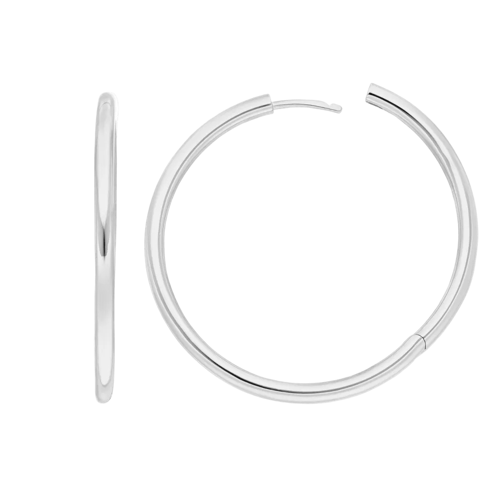 Leaf Creolen Basic Bold, 40 mm, Silber