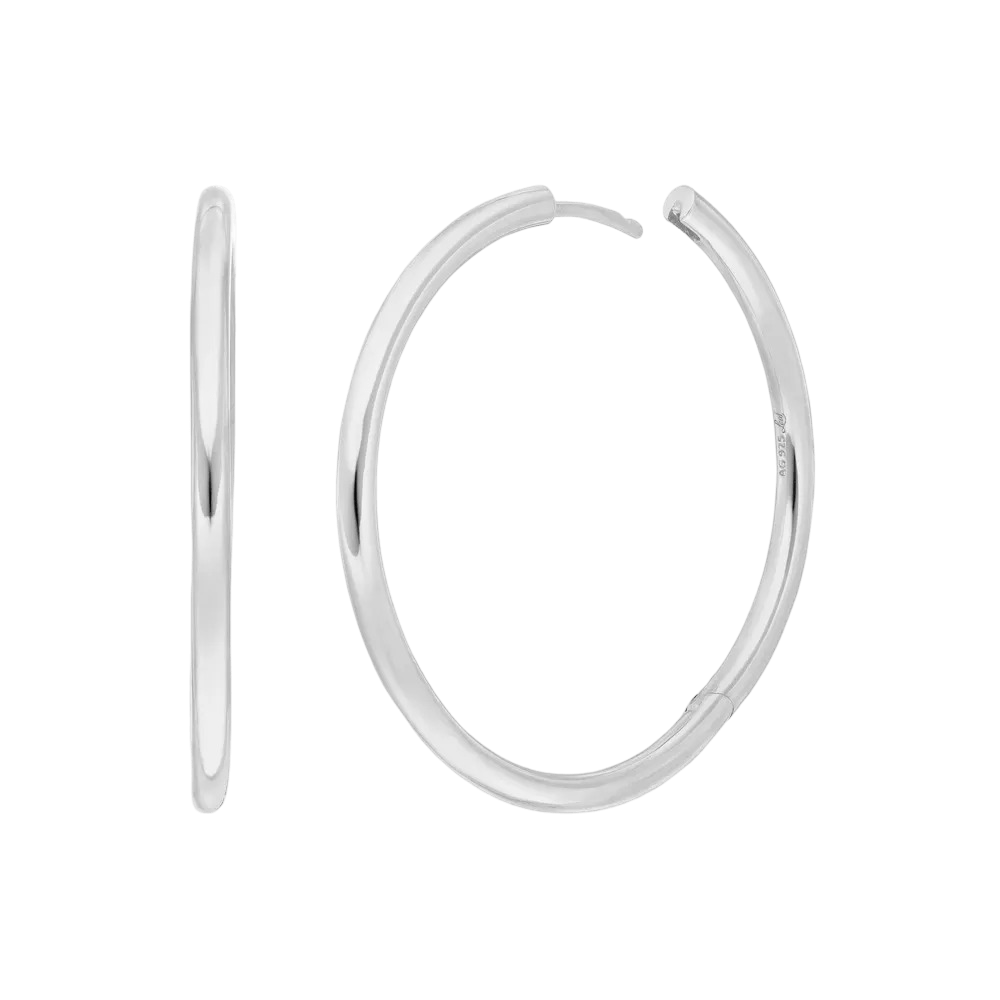 Leaf Creolen Basic Bold, 40 mm, Silber