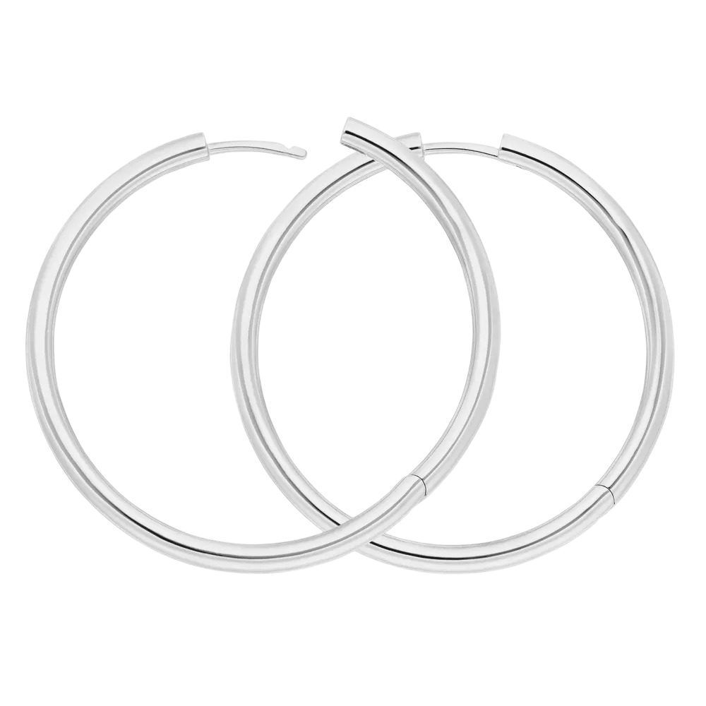 Leaf Creolen Basic Bold, 40 mm, Silber