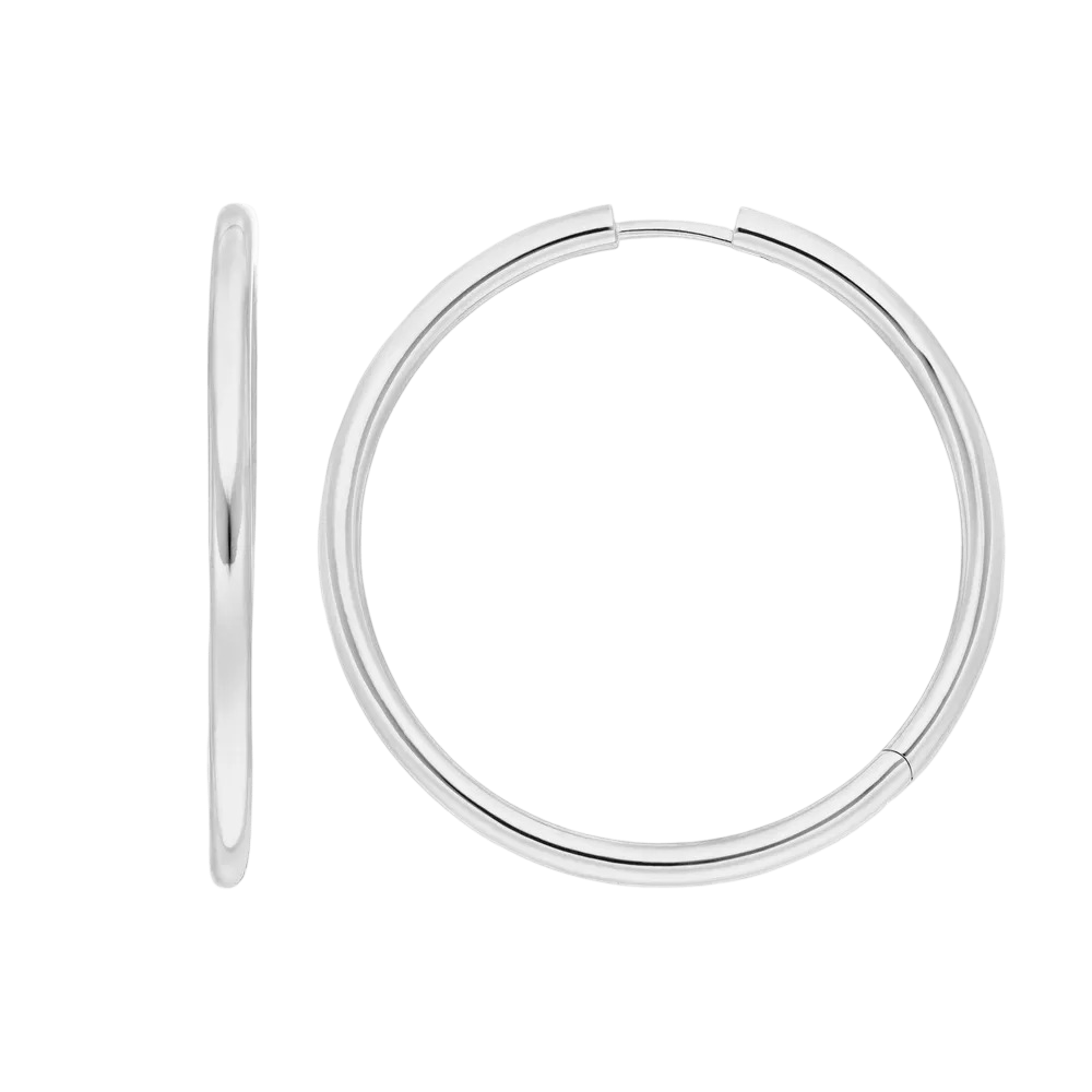 Leaf Creolen Basic Bold, 40 mm, Silber