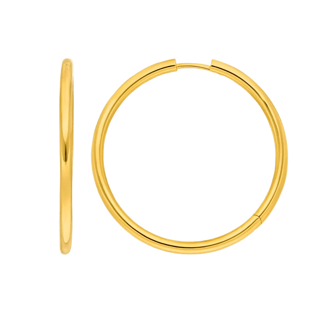 Leaf Creolen Basic Bold, 40 mm, vergoldet