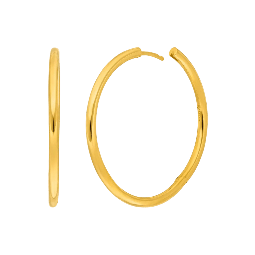 Leaf Creolen Basic Bold, 40 mm, vergoldet