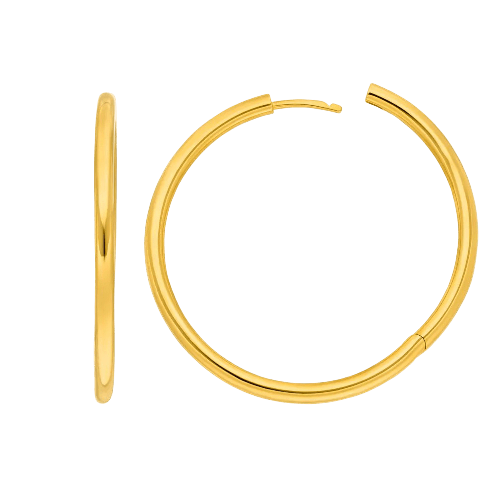 Leaf Creolen Basic Bold, 40 mm, vergoldet