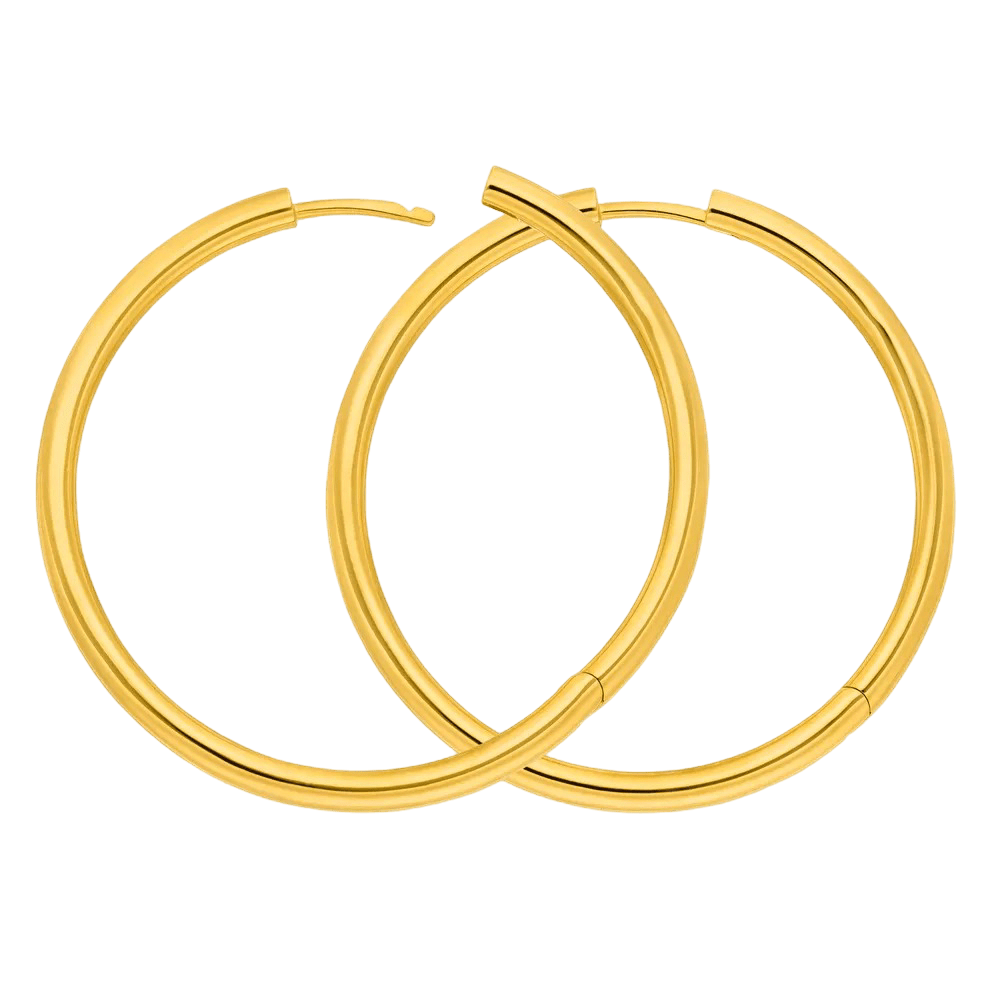 Leaf Creolen Basic Bold, 40 mm, vergoldet