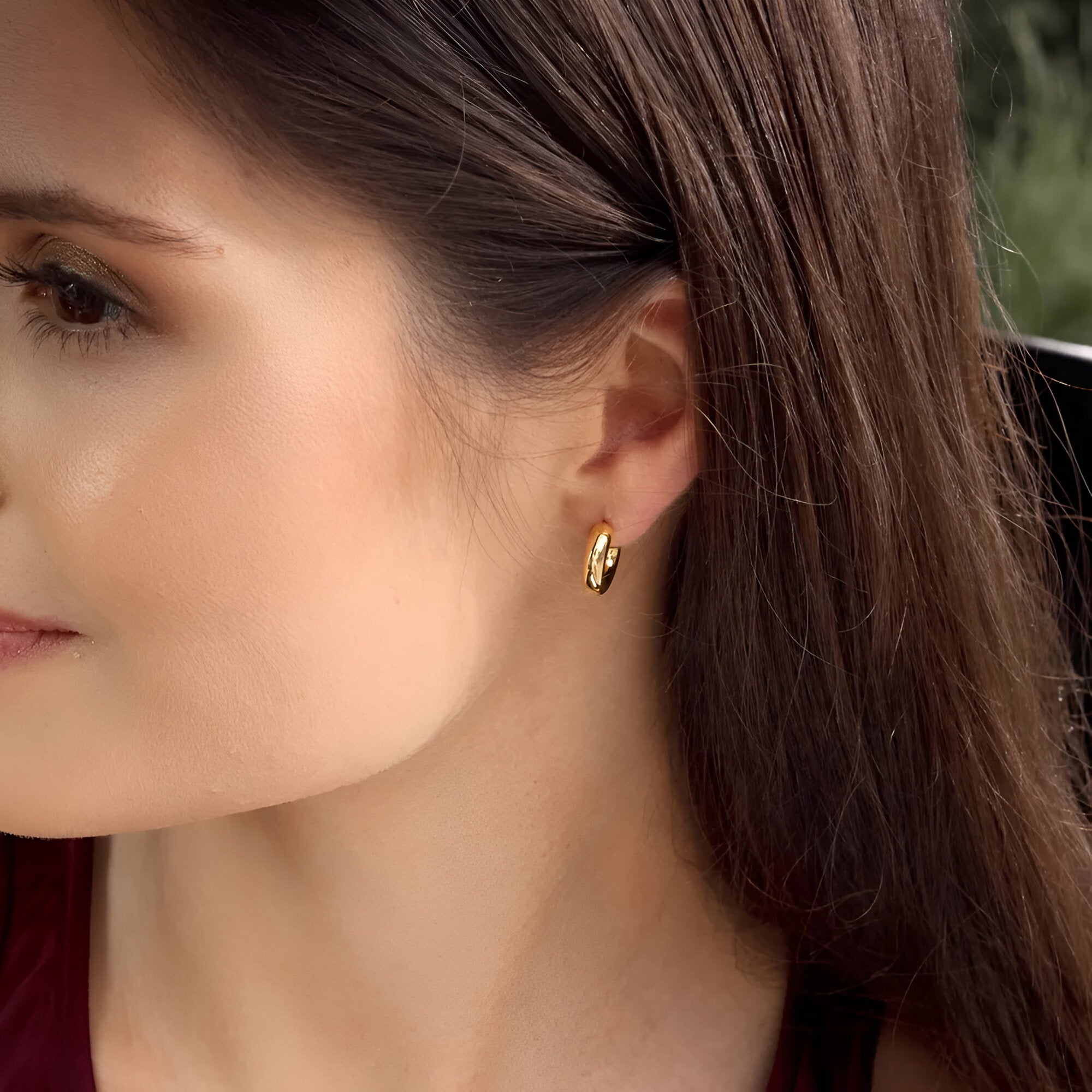 Leaf Creolen Bold, vergoldet