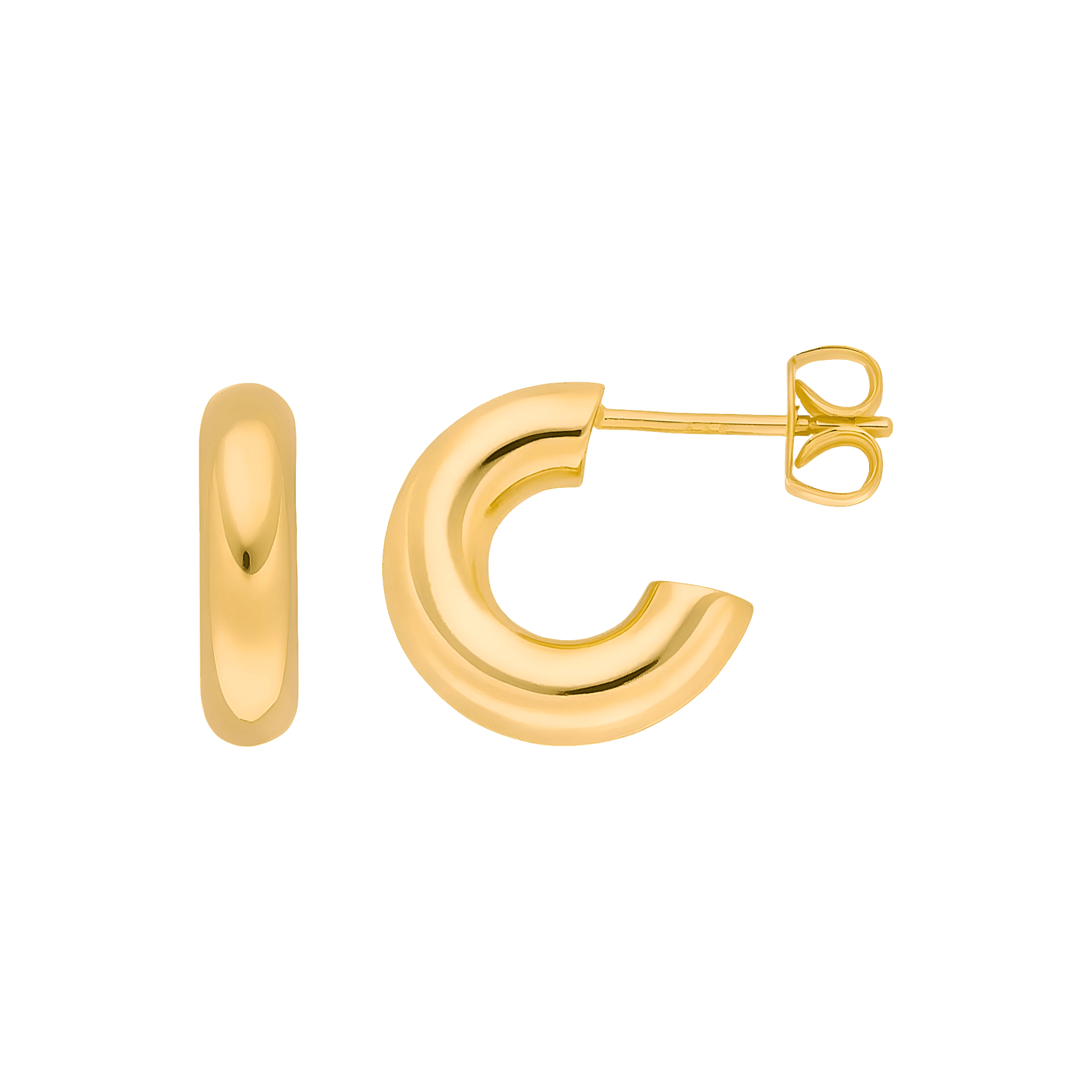 Leaf Creolen Bold, vergoldet