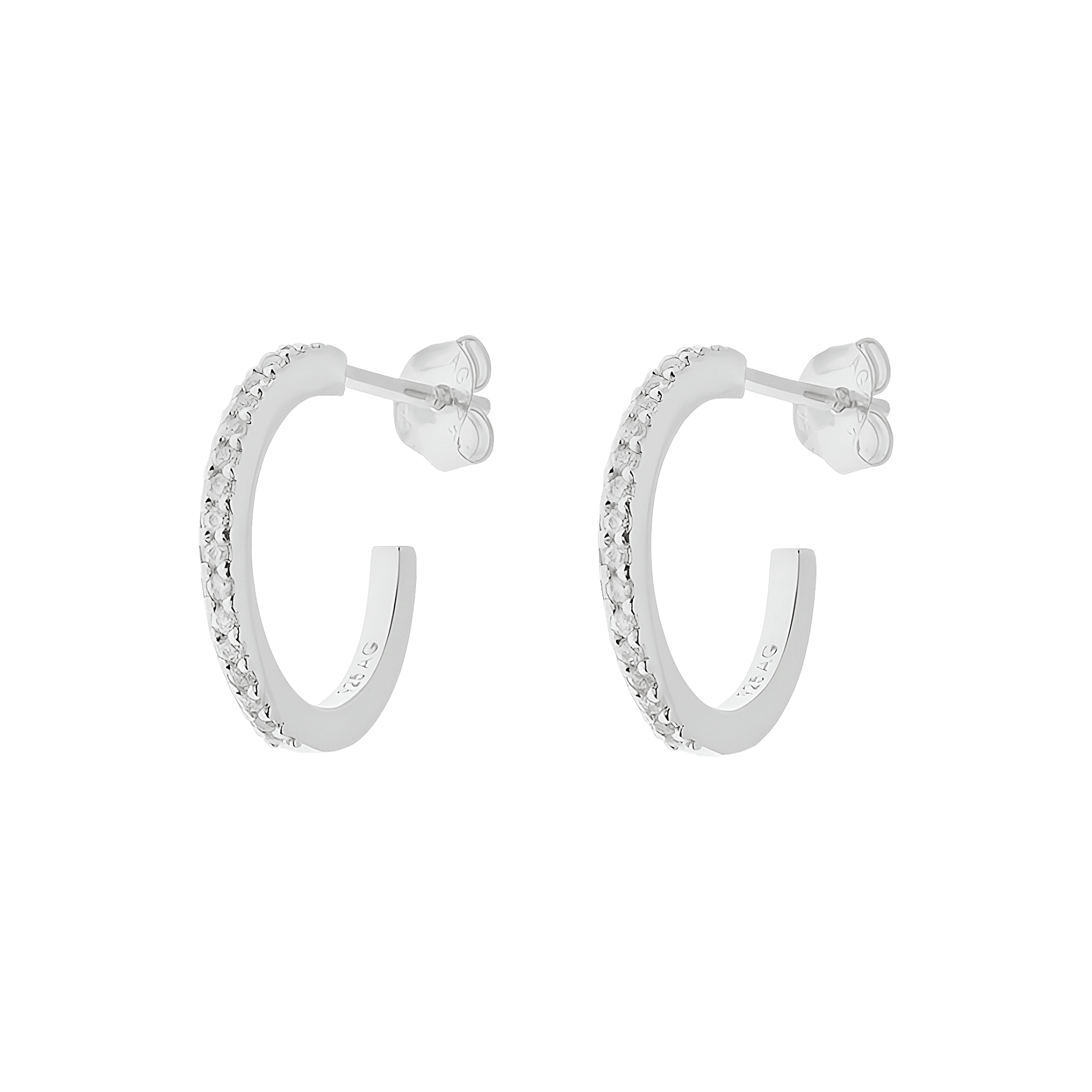 Leaf Creolen Circle of Life mini mit Zirkonia, Silber