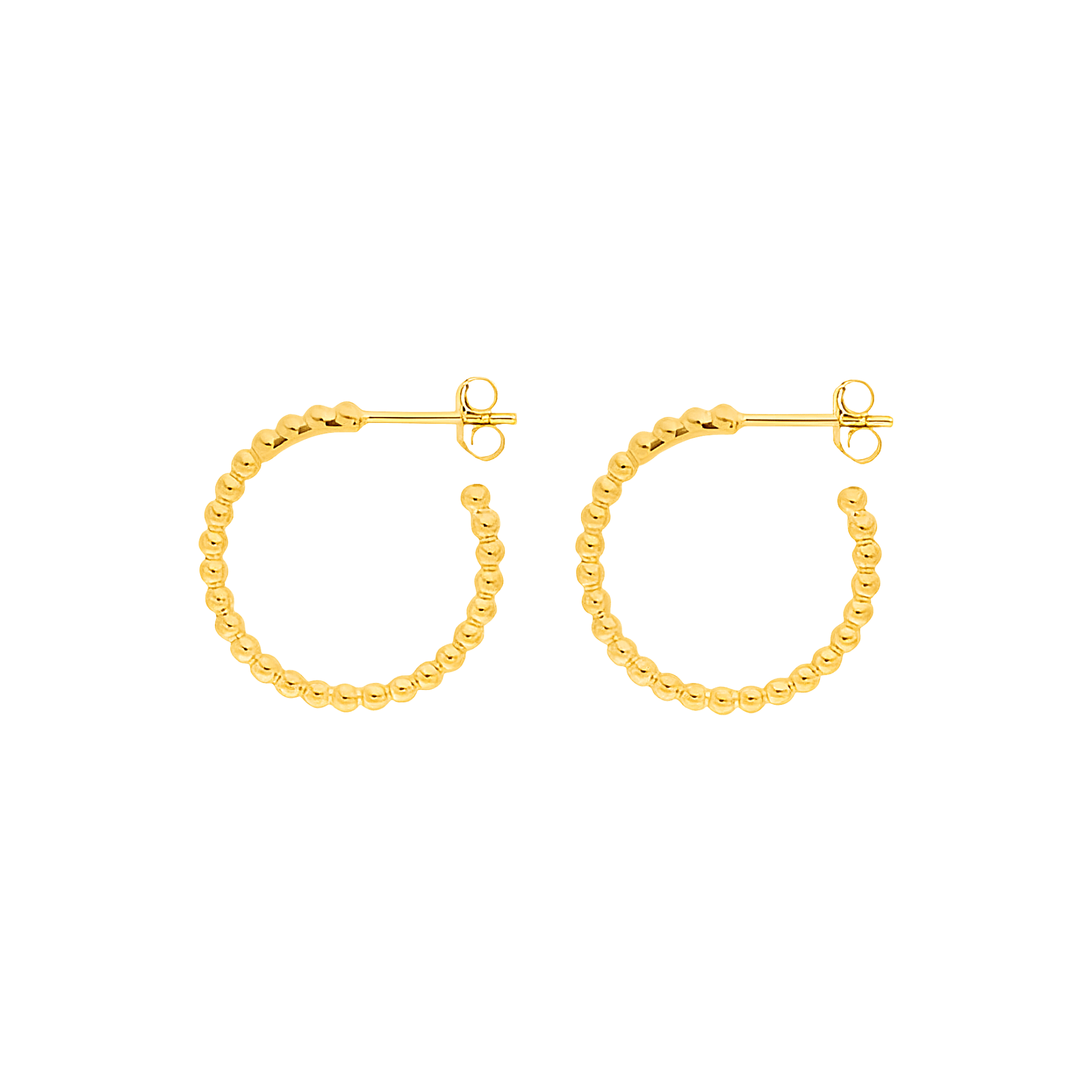 Leaf Creolen Kugelring medium, vergoldet