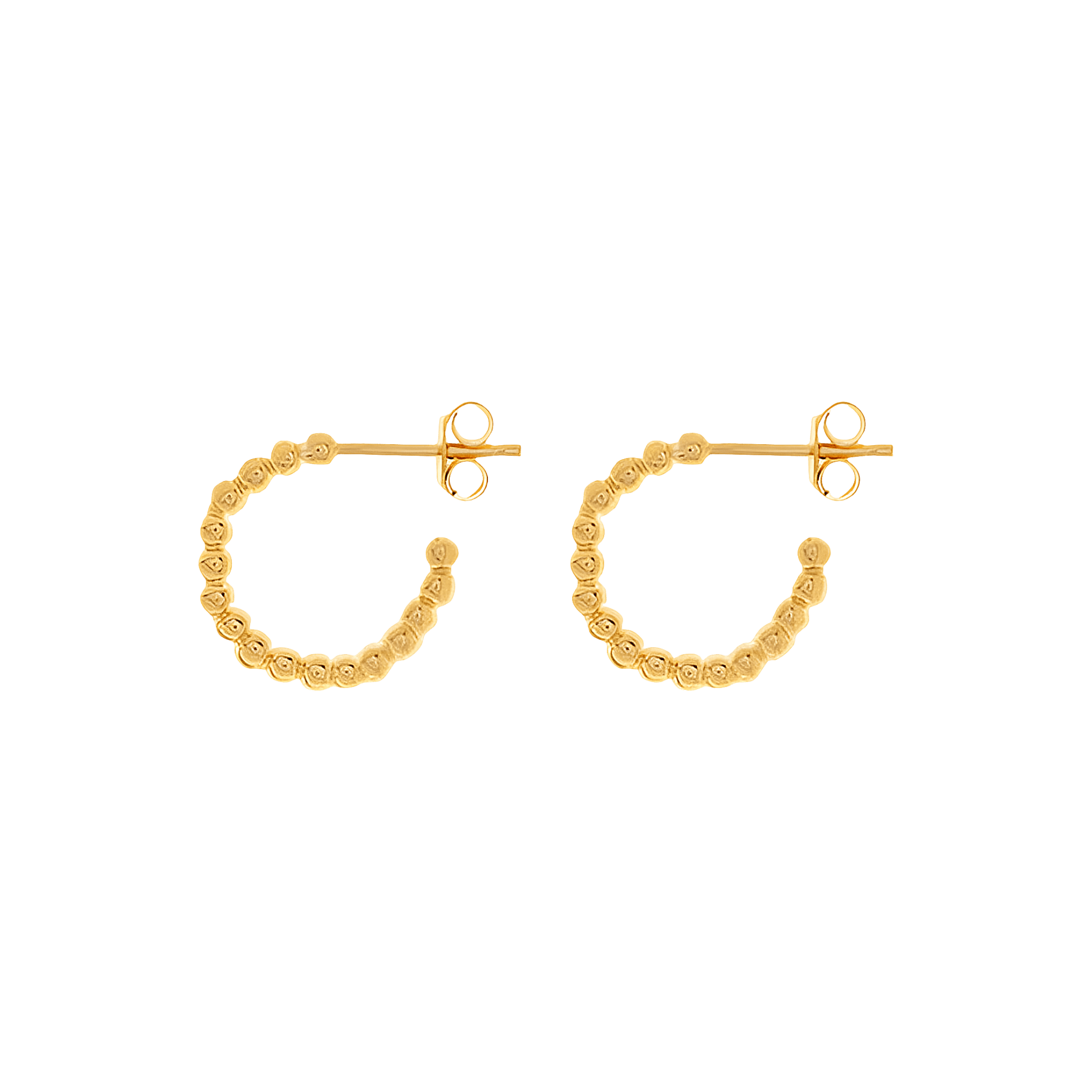 Leaf Creolen Kugelring mini, vergoldet