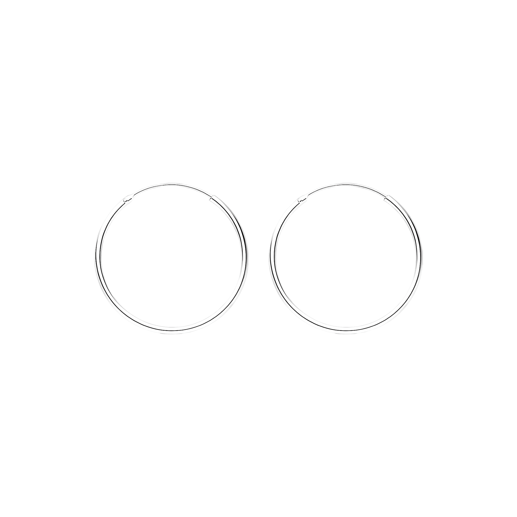 Leaf Creolen Pure, 30 mm, Silber