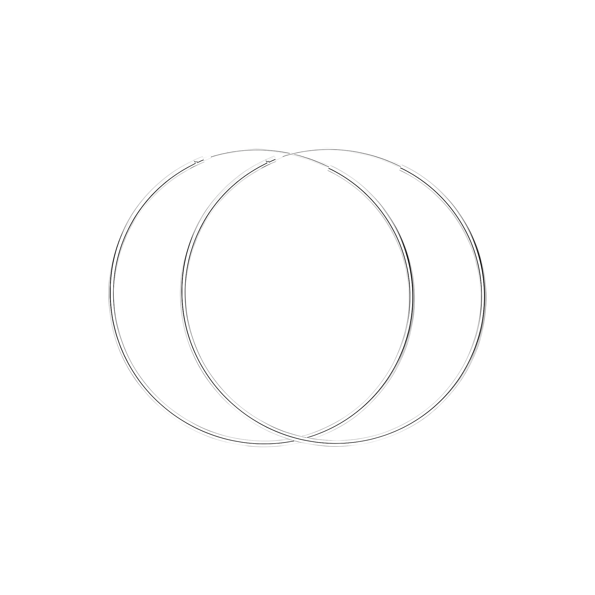 Leaf Creolen Pure, 55 mm, Silber