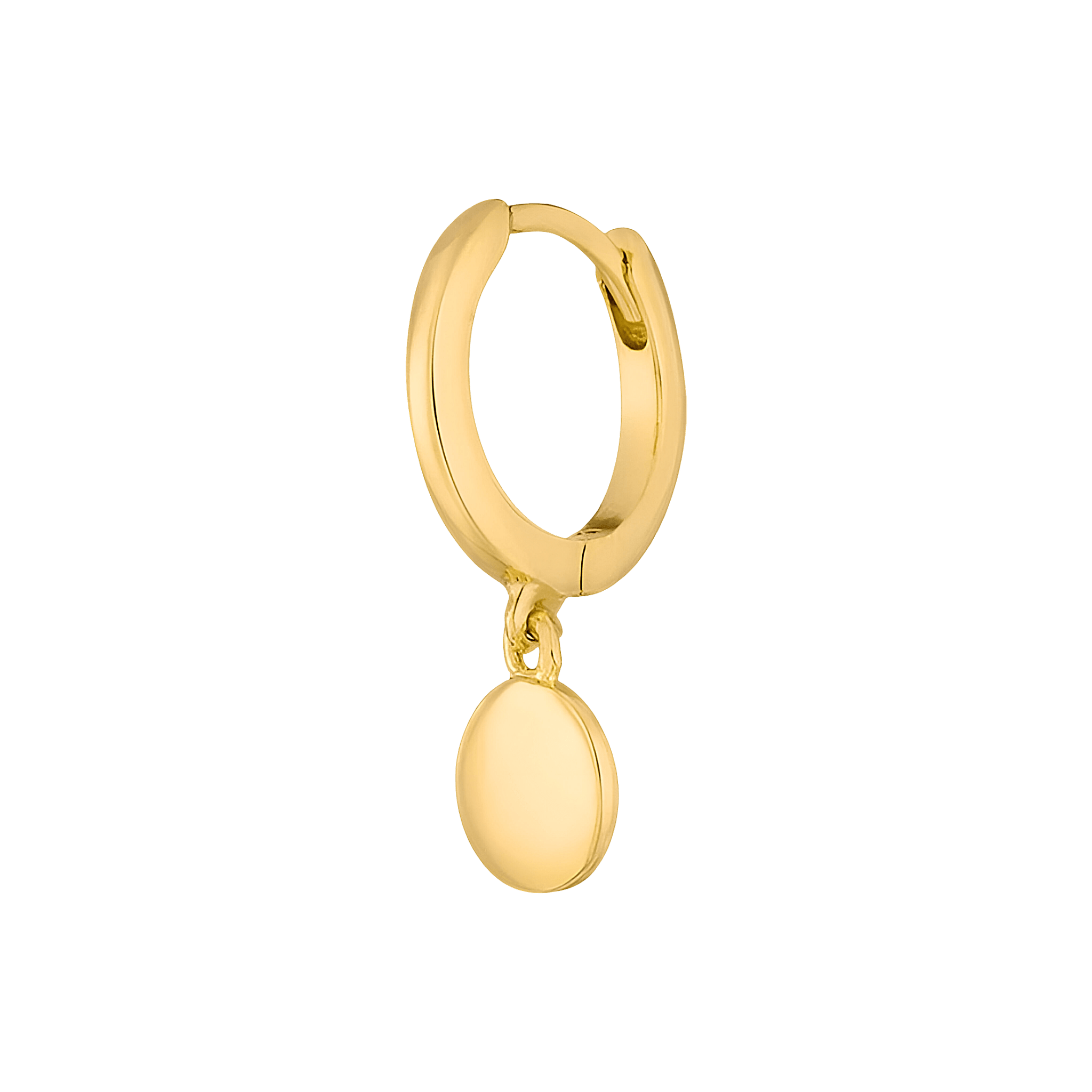 Leaf Creolen Single Platelet, vergoldet