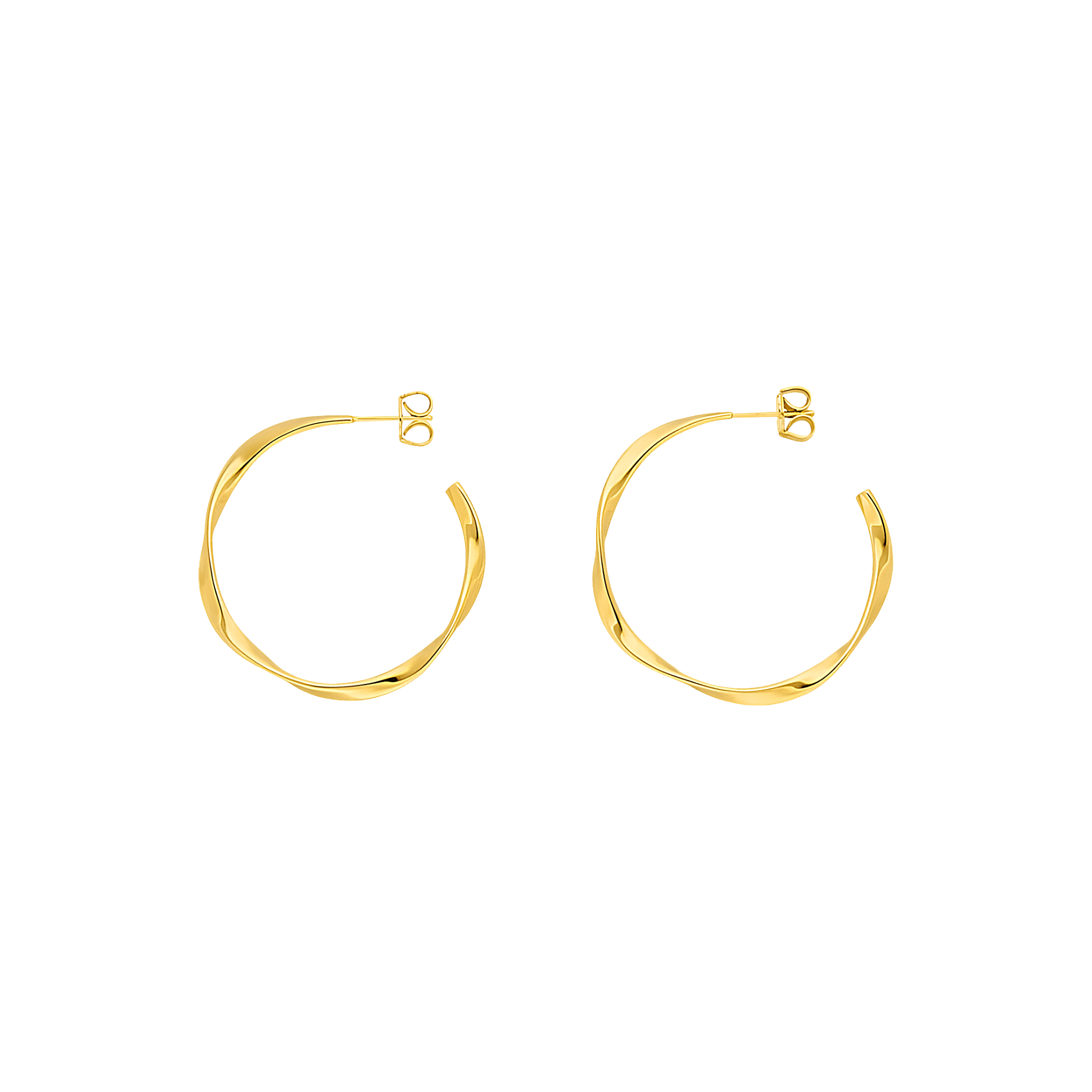 Leaf Creolen Twist, klein, vergoldet