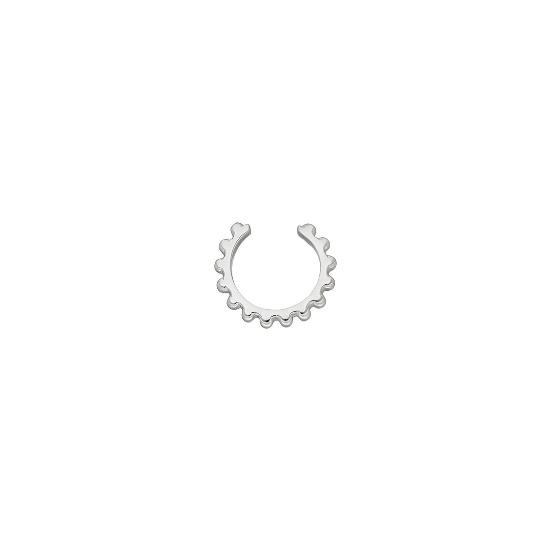 Leaf Earcuff Bubbles, Silber