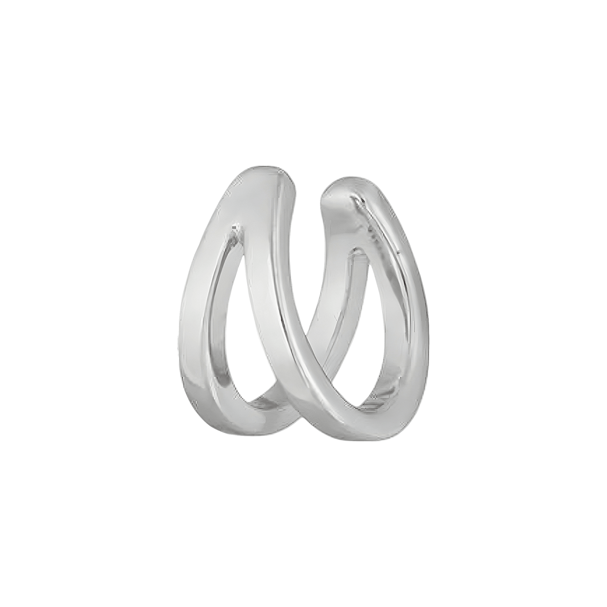 Leaf Earcuff Double Line, Silber