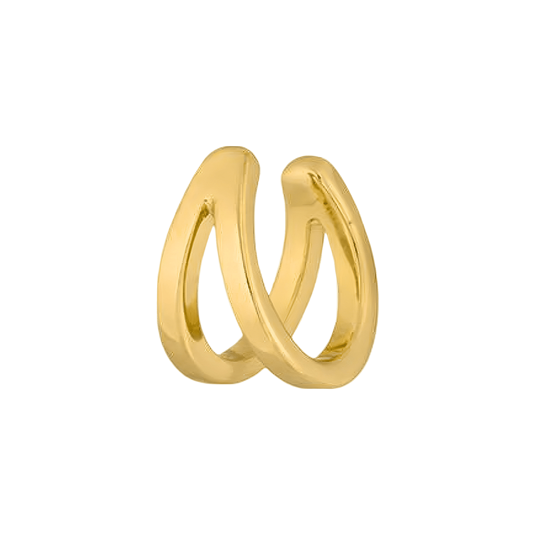 Leaf Earcuff Double Line, vergoldet