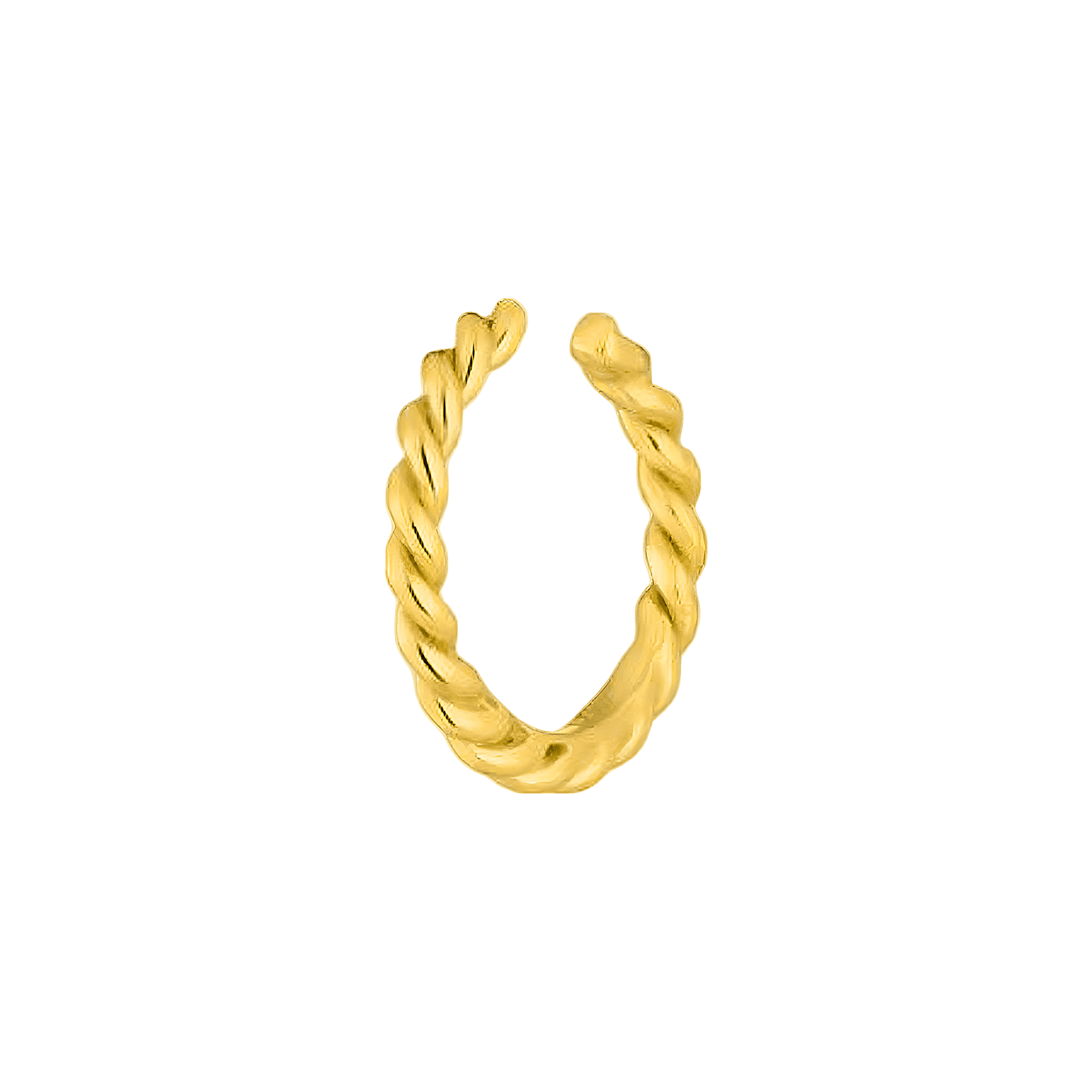 Leaf Earcuff Rope, vergoldet