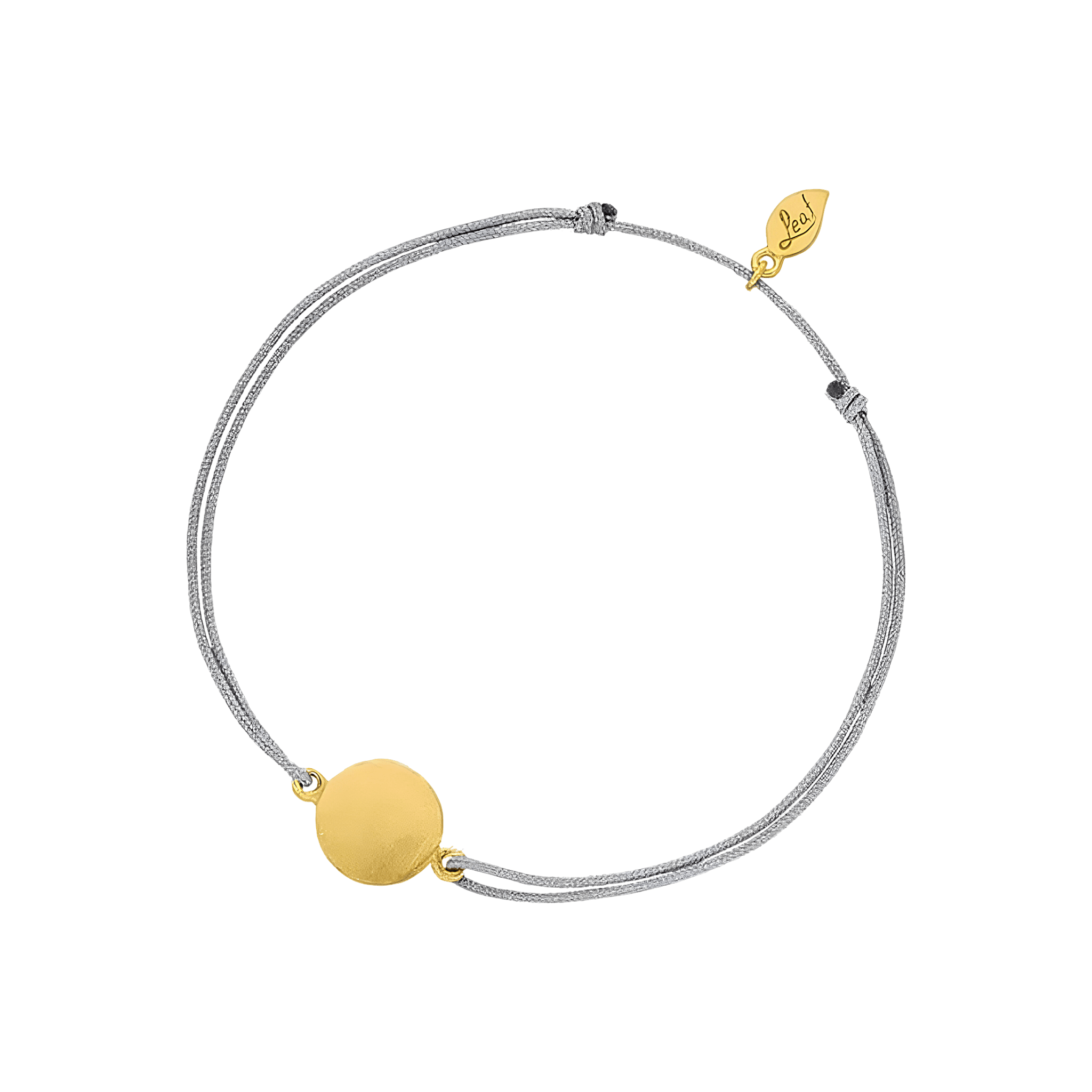 Leaf Glücksarmband Slices, grau, vergoldet