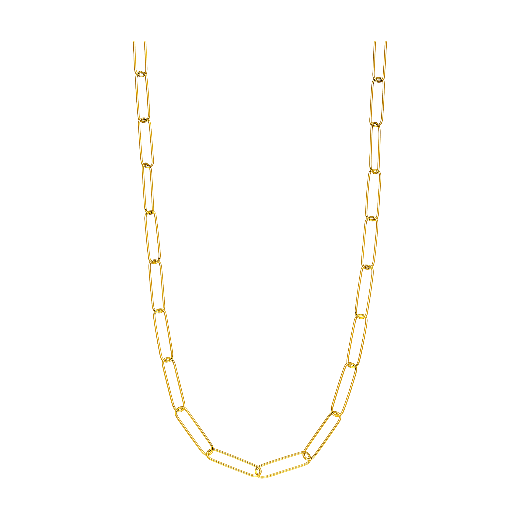 Leaf Kette Big Square, vergoldet