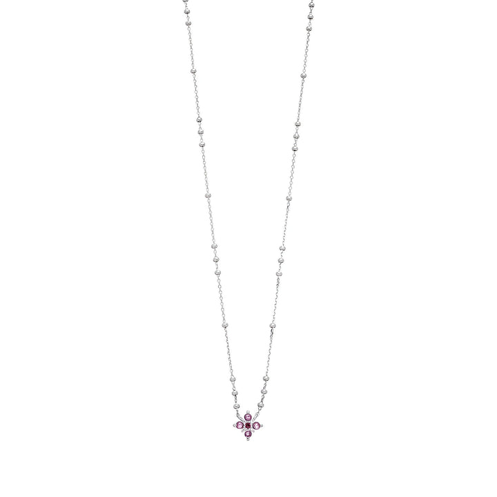 Leaf Kette Bloom, Amethyst/Rhodolith, Silber