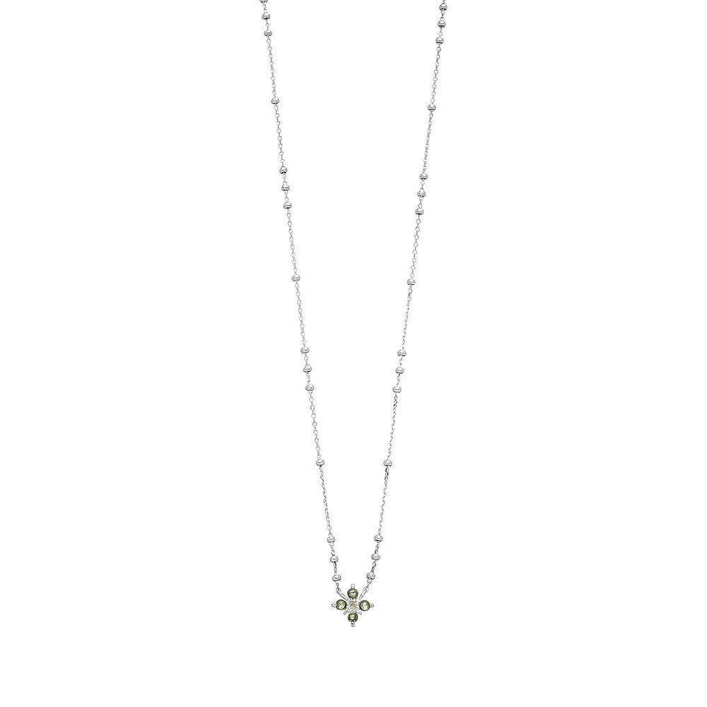 Leaf Kette Bloom, Labradorit/Aventurin, Silber