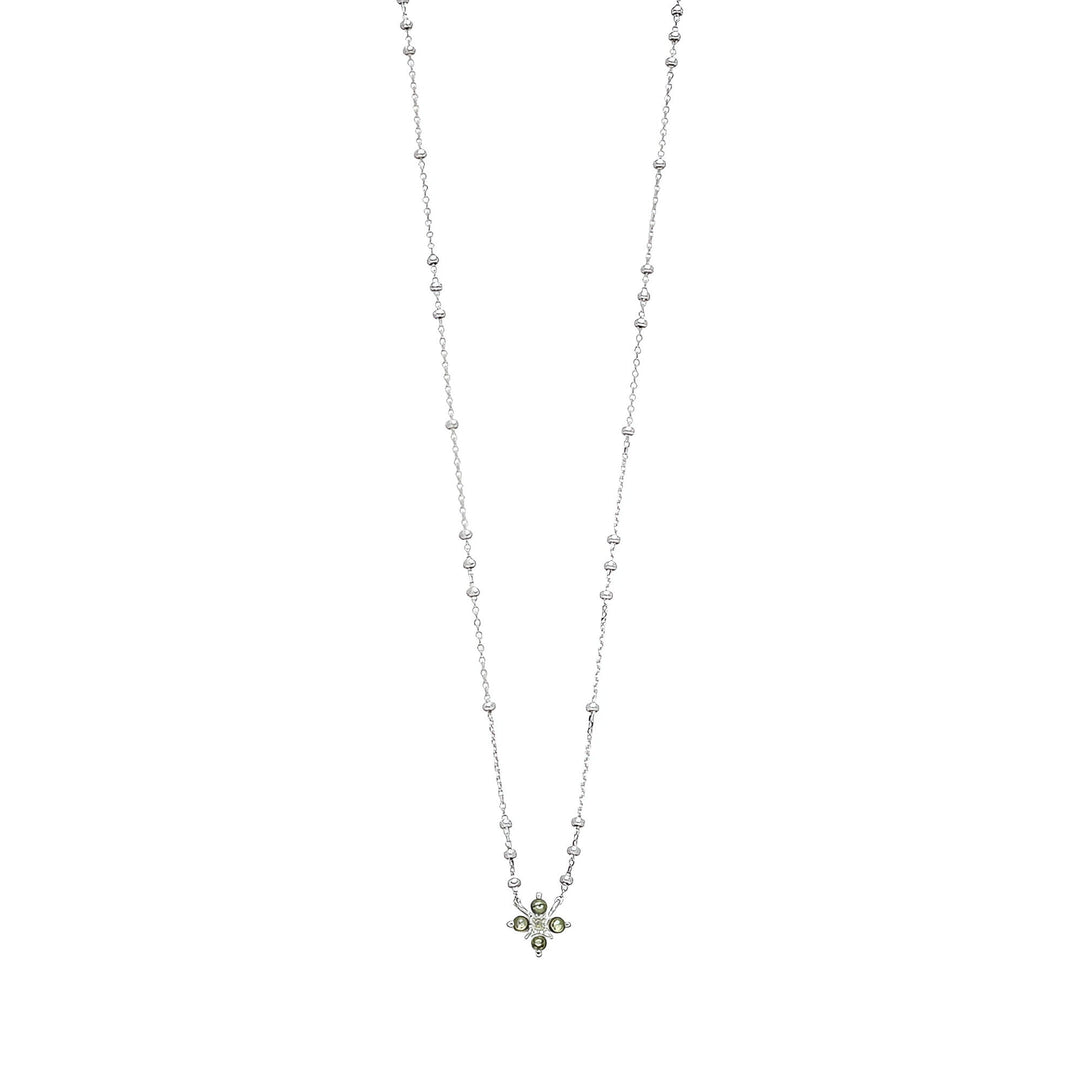 Leaf Kette Bloom, Labradorit/Aventurin, Silber