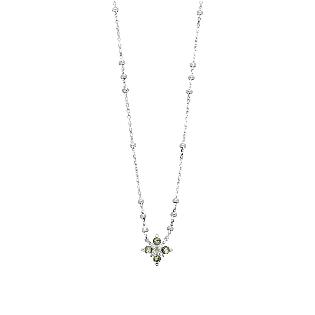 Leaf Kette Bloom, Labradorit/Aventurin, Silber