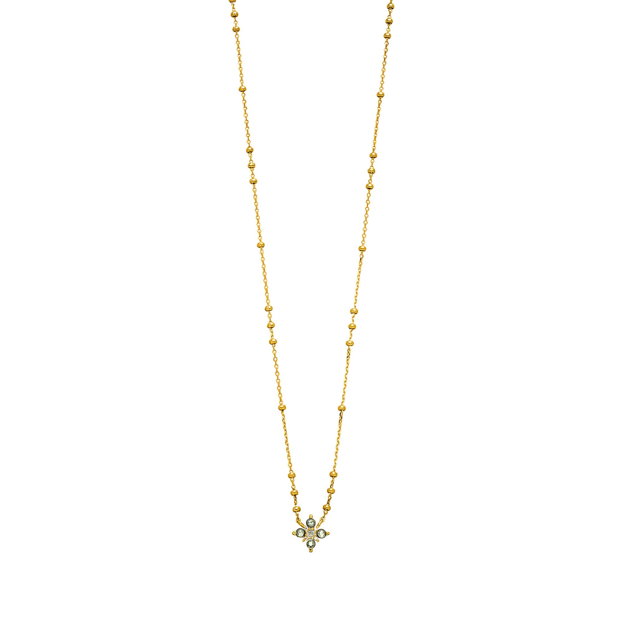 Leaf Kette Bloom, Labradorit/Aventurin, vergoldet