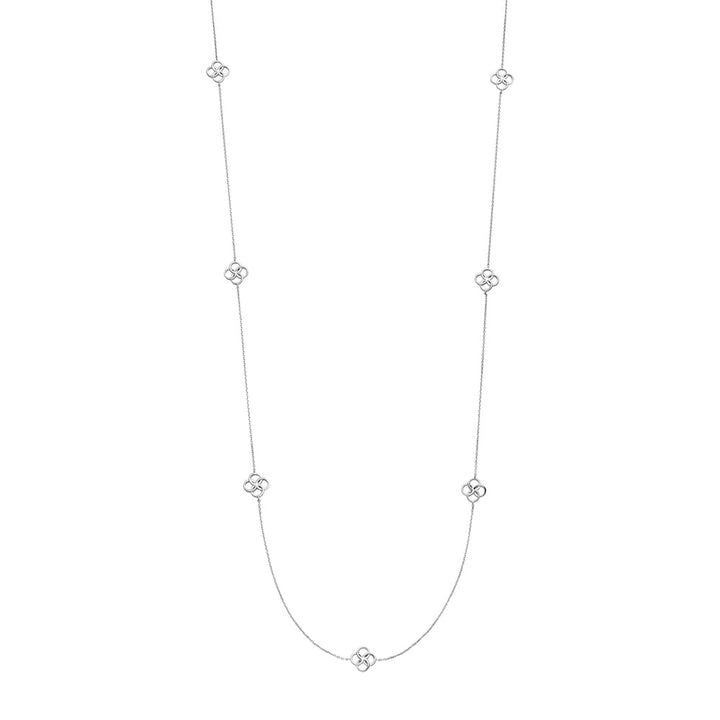 Leaf Kette Clover Charm, lang, Silber