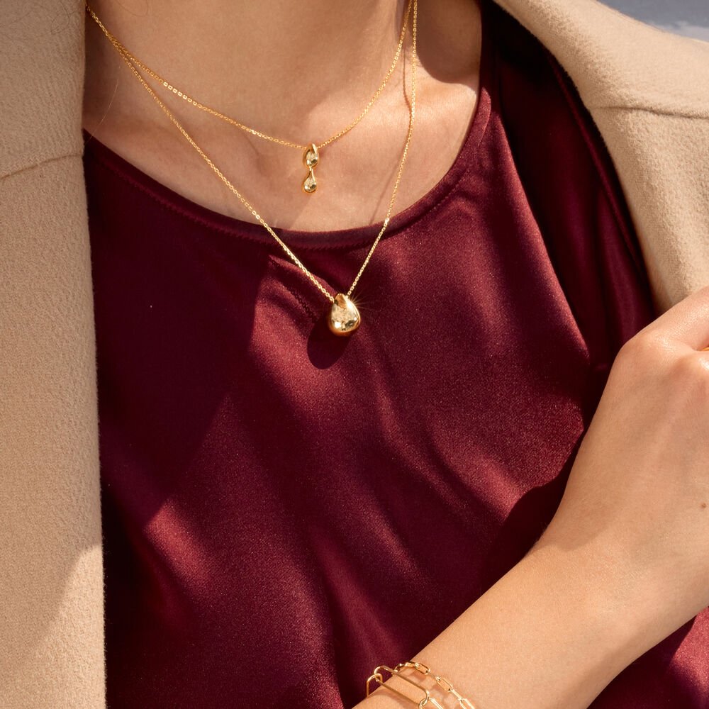 Leaf Kette One Drop, vergoldet