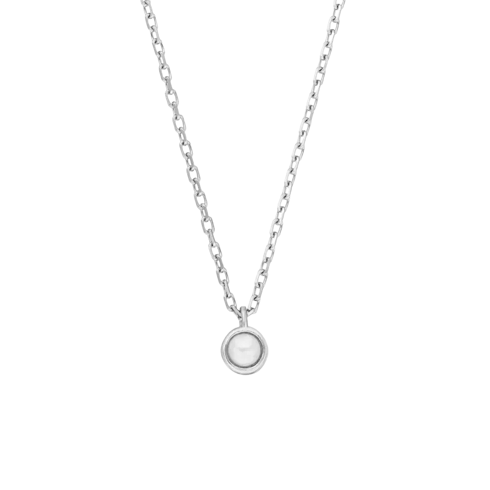 Leaf Kette Pure, Perle, Silber