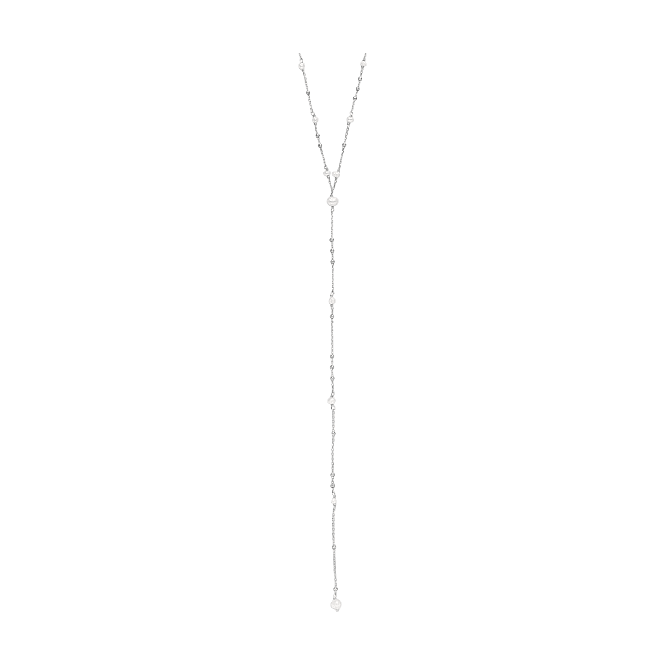 Leaf Kette Y-Flying Pearls, Silber