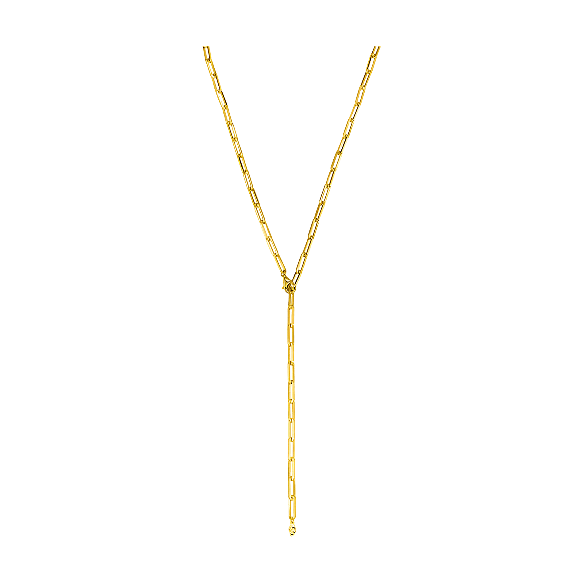 Leaf Kette Y - Square, vergoldet