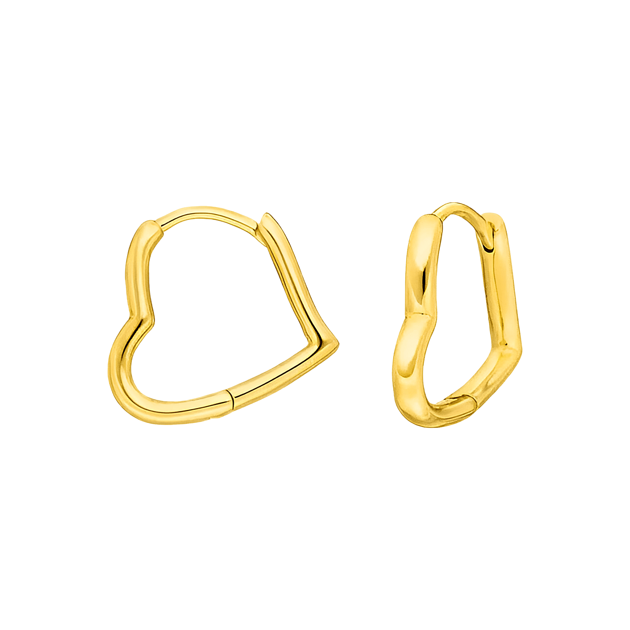 Leaf Ohrringe Tiny Heart, vergoldet