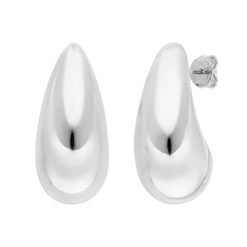 Leaf Ohrstecker Big Drop, Silber